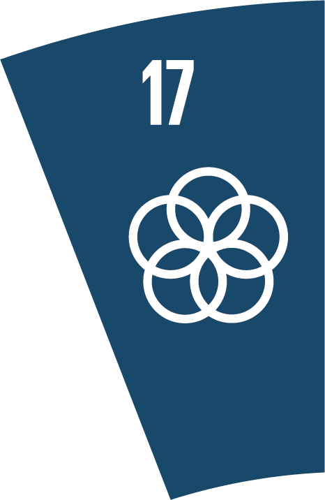Logo af FN's 17. verdensmål for bæredygtig udvikling. Partnerskaber for handling.